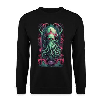 Dämonen König Unterwelt Gothic Okkult Design - Unisex Pullover - Schwarz - Vorne - Alina (178cm) & Michal (187cm)