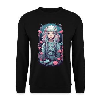 Pastel Goth Anime Sous-marin Gothique Fille - Sweat-shirt Unisexe - noir - Devant - Alina (178cm) & Michal (187cm)
