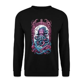 Kraken Goth Pastel occulte Halloween monstres marins - Sweat-shirt Unisexe - noir - Devant - Alina (178cm) & Michal (187cm)