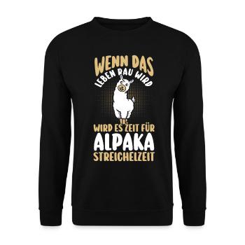Alpaga - Sweat-shirt Unisexe - noir - Devant - Alina (178cm) & Michal (187cm)
