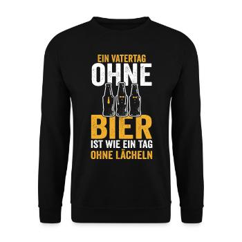 Papa Bier Vater Vatertag - Unisex Pullover - Schwarz - Vorne - Alina (178cm) & Michal (187cm)