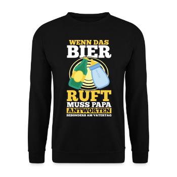Dad Beer Father Father's Day - Unisex Sweatshirt - black - Front - Alina (178cm) & Michal (187cm)
