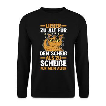 Zu Alt Für Den Scheiß - Unisex Pullover - Schwarz - Vorne - Alina (178cm) & Michal (187cm)