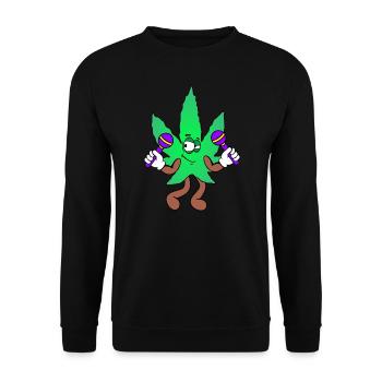 Der Bloom - Dancing Bloom Weed Cannabis Marihuana - Unisex Pullover - Schwarz - Vorne - Alina (178cm) & Michal (187cm)