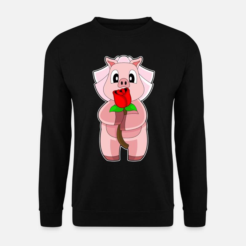 Pig Bride Rose Wedding - Unisex Sweatshirt - black