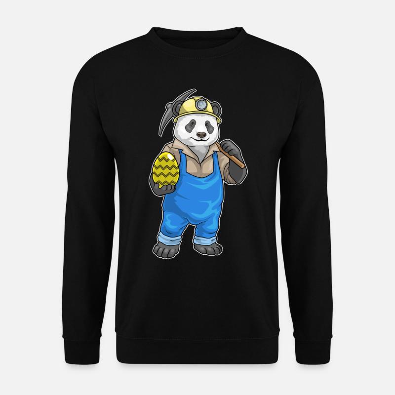 Panda Ostern Bergbau - Unisex Pullover - Schwarz
