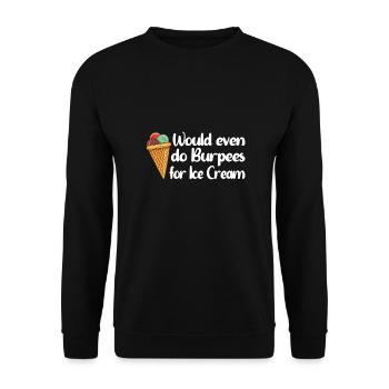 Ice Cream Summer Sports Ice Cream Joke Burpees - Unisex Sweatshirt - black - Front - Alina (178cm) & Michal (187cm)