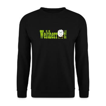 Weltherrschaft - Schaf - Unisex Pullover - Schwarz - Vorne - Alina (178cm) & Michal (187cm)