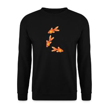 Poissons rouges - Unisex Pullover - Schwarz - Vorne - Alina (178cm) & Michal (187cm)