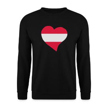 Austrian Herz - Unisex Pullover - Schwarz - Vorne - Alina (178cm) & Michal (187cm)