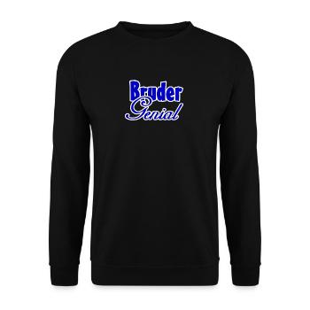 Bruder Genial Geschenk - Unisex Pullover - Schwarz - Vorne - Alina (178cm) & Michal (187cm)