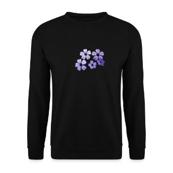 Blumen blau - Unisex Pullover - Schwarz - Vorne - Alina (178cm) & Michal (187cm)