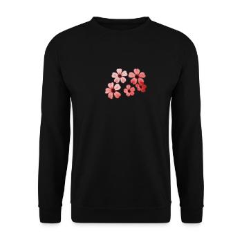 Blumen rot - Unisex Pullover - Schwarz - Vorne - Alina (178cm) & Michal (187cm)