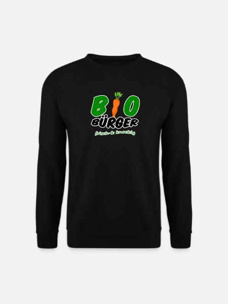 Bio Bürger vegan vegetarisch Spruch Geschenk - Unisex Pullover - Schwarz