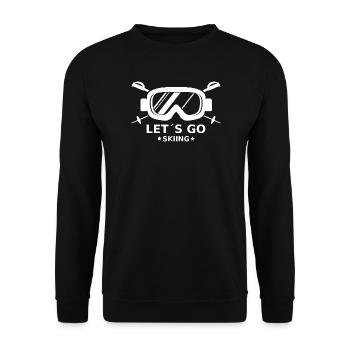 Citation de « Allons skier » pour les passionnés de sports d’hiver - Sweat-shirt Unisexe - noir - Devant - Alina (178cm) & Michal (187cm)