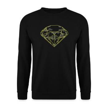 Smaragd,Diamonds,Diamant,Juwel,Bernstein, - Unisex Pullover - Schwarz - Vorne - Alina (178cm) & Michal (187cm)