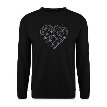 herz - Unisex Pullover - Schwarz - Vorne - Alina (178cm) & Michal (187cm)