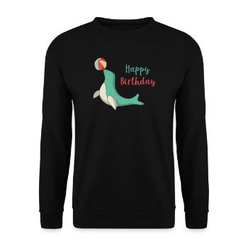 anniversaire - Sweat-shirt Unisexe - noir - Devant - Alina (178cm) & Michal (187cm)
