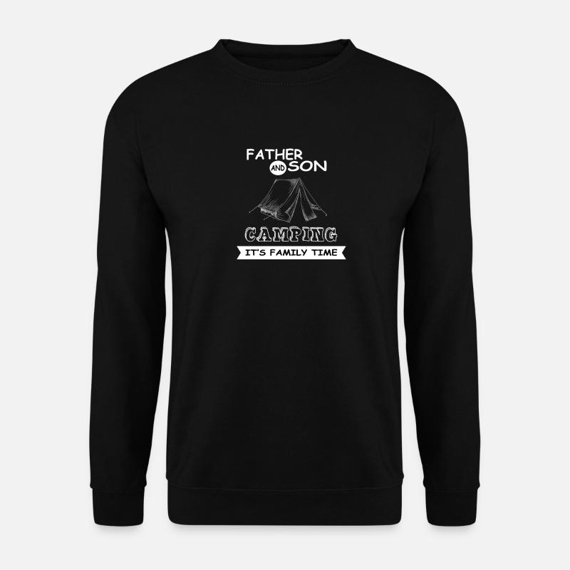 Vater und Sohn - Camping - Unisex Pullover - Schwarz