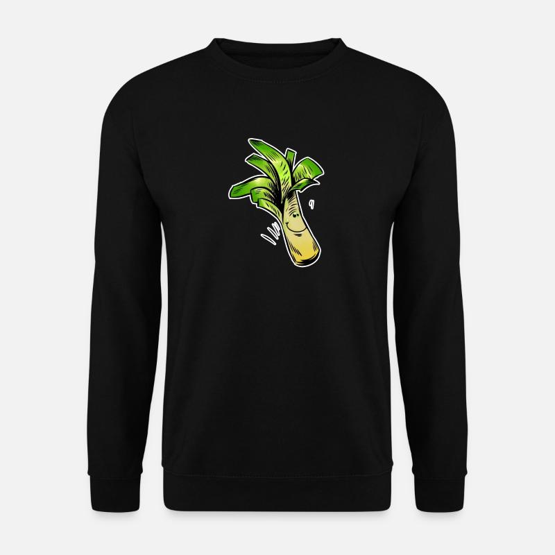 Lauchfreund Cartoon - Unisex Pullover - Schwarz