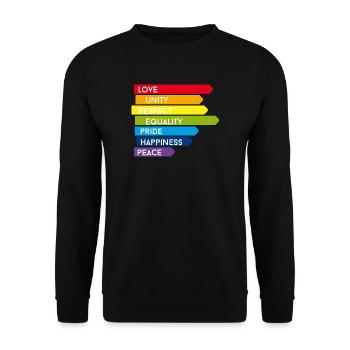 gay pride csd rainbow homo parade proud before lol - Unisex Sweatshirt - black - Front - Alina (178cm) & Michal (187cm)