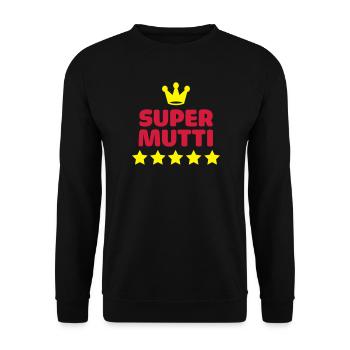 supermutti super mutti mama muttertag - Unisex Pullover - Schwarz - Vorne - Alina (178cm) & Michal (187cm)