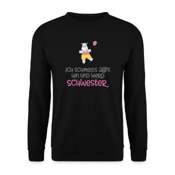 Schwester - Unisex Pullover - Schwarz - Vorne - Alina (178cm) & Michal (187cm)
