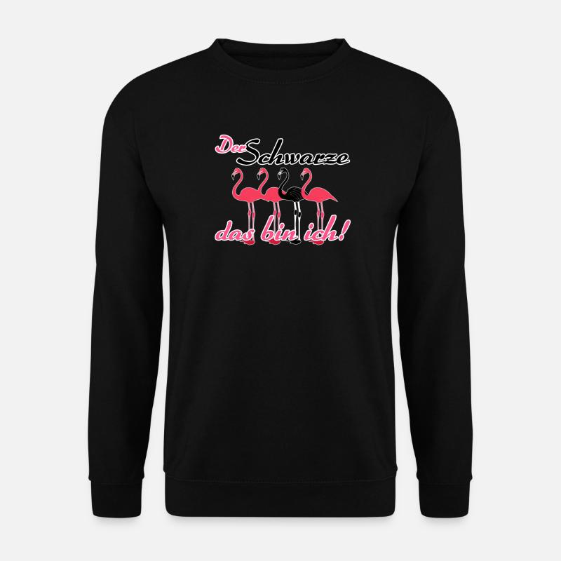 Schwarzer Flamingo, Fun, Tiere, Sprüche, Geschenk - Unisex Pullover - Schwarz