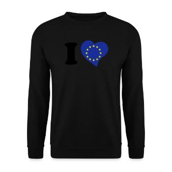I love Europe - J'aime l'Europe - Sweat-shirt Unisexe - noir - Devant - Alina (178cm) & Michal (187cm)
