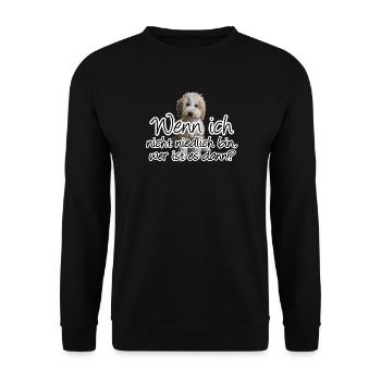 Niedlicher Hund - Tiere, Fun, Sprüche, Geschenk - Unisex Pullover - Schwarz - Vorne - Alina (178cm) & Michal (187cm)
