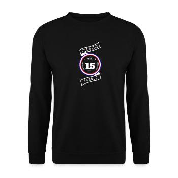 Fier D'être Du 15 Cantal France Cercle - Sweat-shirt Unisexe - noir - Devant - Alina (178cm) & Michal (187cm)