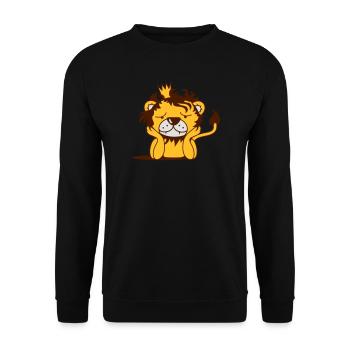 lion with crown - Unisex Sweatshirt - black - Front - Alina (178cm) & Michal (187cm)