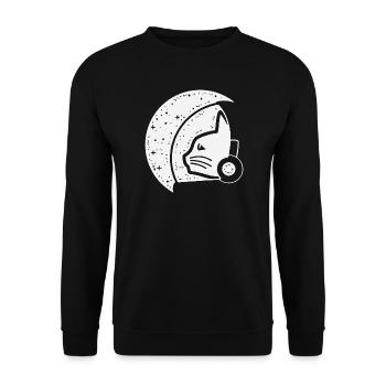 Galactic Cat Astronaut Illustration - Unisex Sweatshirt - black - Front - Alina (178cm) & Michal (187cm)