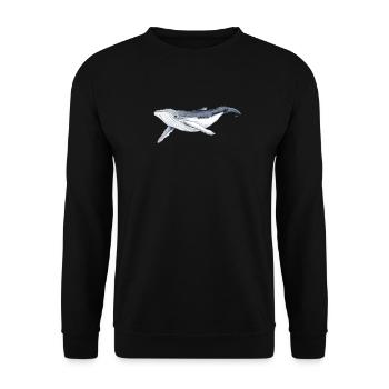 Baby-Buckelwal – Baleine - Unisex Pullover - Schwarz - Vorne - Alina (178cm) & Michal (187cm)
