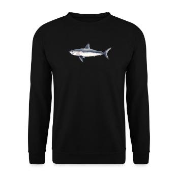 Tiburon cailon - Porbeagle shark- requin taupe - Unisex Sweatshirt - black - Front - Alina (178cm) & Michal (187cm)