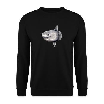 Arlequin - océan arlequin - Mola mola Poisson Lune - Sweat-shirt Unisexe - noir - Devant - Alina (178cm) & Michal (187cm)