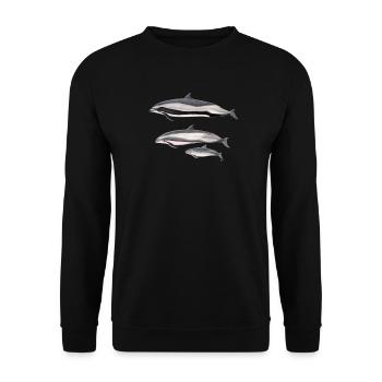 Frasers Delphin - Frasers Dolphin - Dauphin - Unisex Pullover - Schwarz - Vorne - Alina (178cm) & Michal (187cm)
