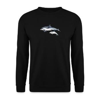 Striped dolphin - Striped dolphin - dauphin - Unisex Sweatshirt - black - Front - Alina (178cm) & Michal (187cm)