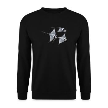 Stingray - Raie manta - Mantas Teufel Fisch - Unisex Pullover - Schwarz - Vorne - Alina (178cm) & Michal (187cm)