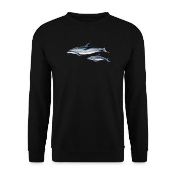 Repéré Dolphin - Dauphin tacheté - Dauphin tacheté - Sweat-shirt Unisexe - noir - Devant - Alina (178cm) & Michal (187cm)