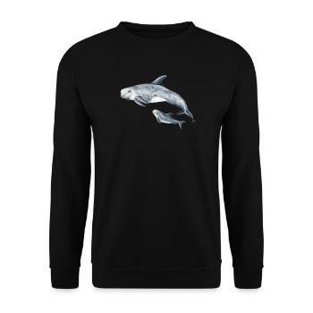 Calderón gray - Grampus dolphin - Dauphin de Risso - Unisex Sweatshirt - black - Front - Alina (178cm) & Michal (187cm)