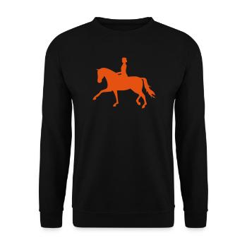 2541614 15836128 dressurpferd - Unisex Pullover - Schwarz - Vorne - Alina (178cm) & Michal (187cm)
