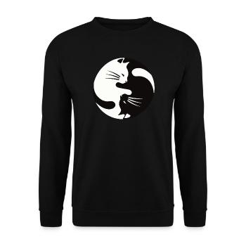 2 chats câlins, ying yang - Sweat-shirt Unisexe - noir - Devant - Alina (178cm) & Michal (187cm)