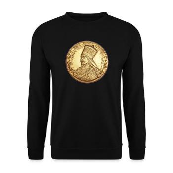 Haile Selassie I Jah Rastafari Rasta Reggae Roots - Unisex Pullover - Schwarz - Vorne - Alina (178cm) & Michal (187cm)