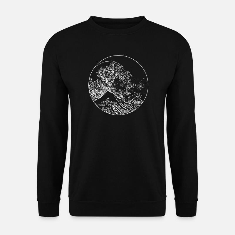 Wave white - Unisex Sweatshirt - black