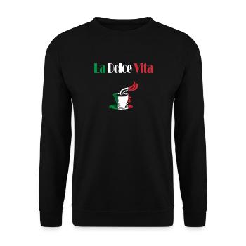 La Dolce Vita kaffee - Unisex Pullover - Schwarz - Vorne - Alina (178cm) & Michal (187cm)