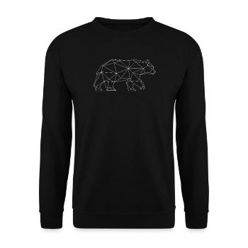 Grizzly bear in Triangle design (white) - Unisex Sweatshirt - black - Front - Alina (178cm) & Michal (187cm)
