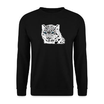 Chat de Léopard - Sweat-shirt Unisexe - noir - Devant - Alina (178cm) & Michal (187cm)