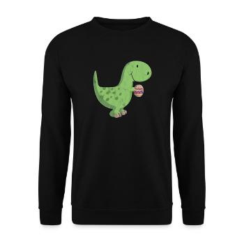 Dino and the colorful egg - Unisex Sweatshirt - black - Front - Alina (178cm) & Michal (187cm)