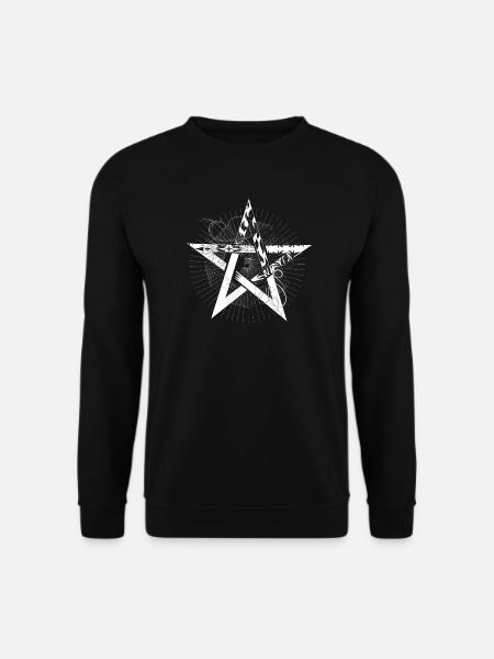 weißes Pentagramm mit Strahlen - Unisex Pullover - Schwarz
